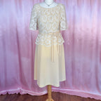 1970s Lace peplum dress, Dandi by Berketex, size 8