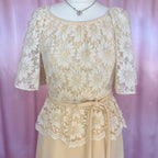 1970s Lace peplum dress, Dandi by Berketex, size 8