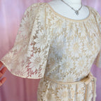 1970s Lace peplum dress, Dandi by Berketex, size 8