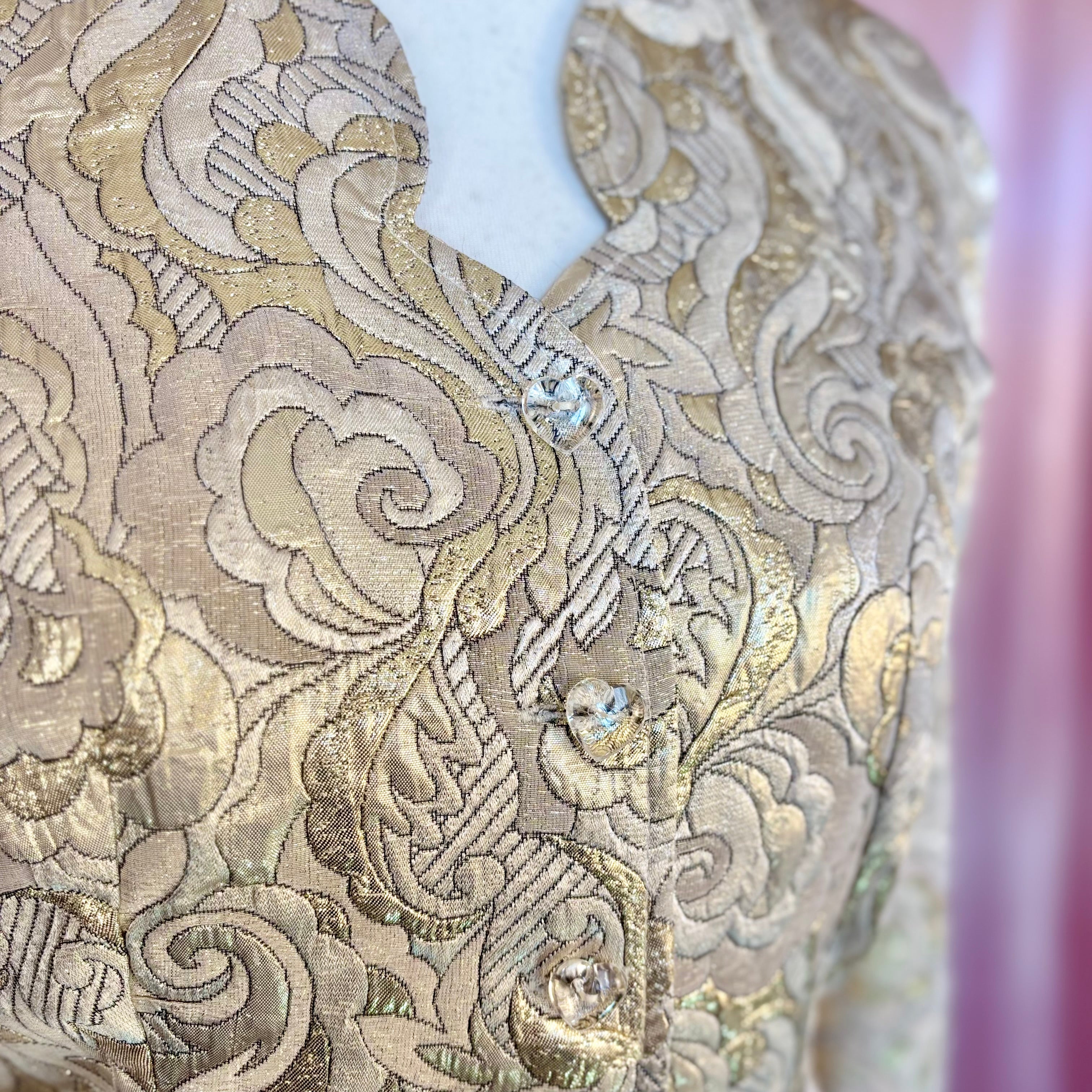1980s Gold lurex brocade jacket, by Paris, size 12