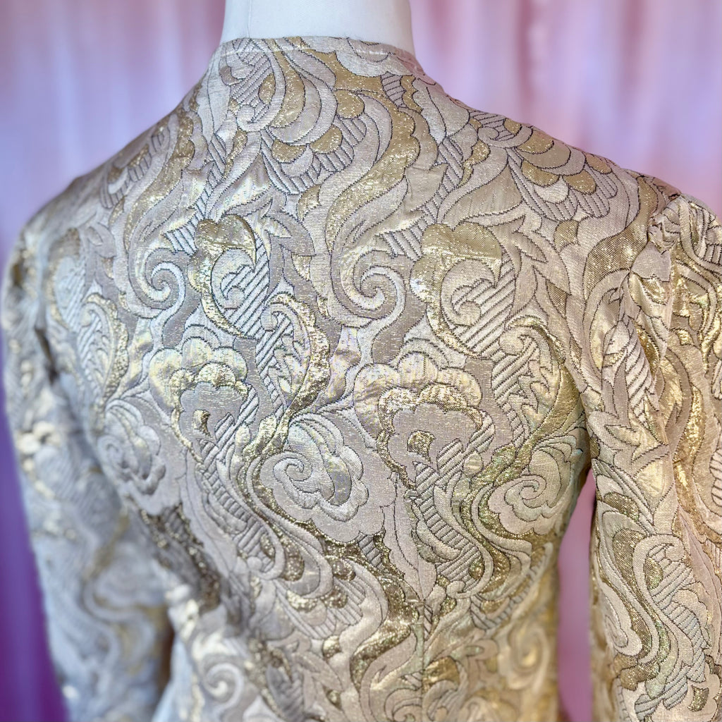 1980s Gold lurex brocade jacket, by Paris, size 12