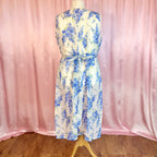 1970s Sheer floral dress, handmade, size 20