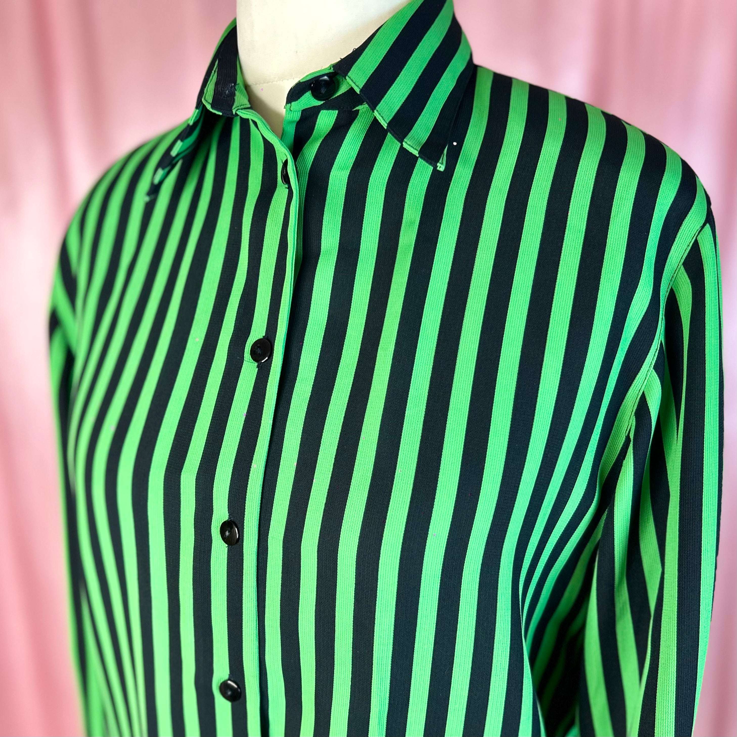 1980s Black & Green shirt, by Whimsy, size 12