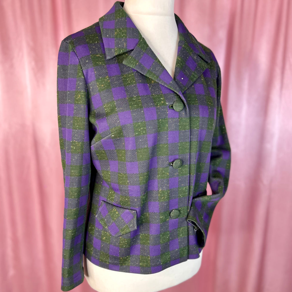 1970s Purple & Green jacket, by Gordon Wyatt, size 14