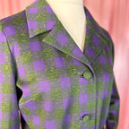 1970s Purple & Green jacket, by Gordon Wyatt, size 14