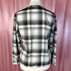 1980s Black plaid blouse, unbranded, size 12