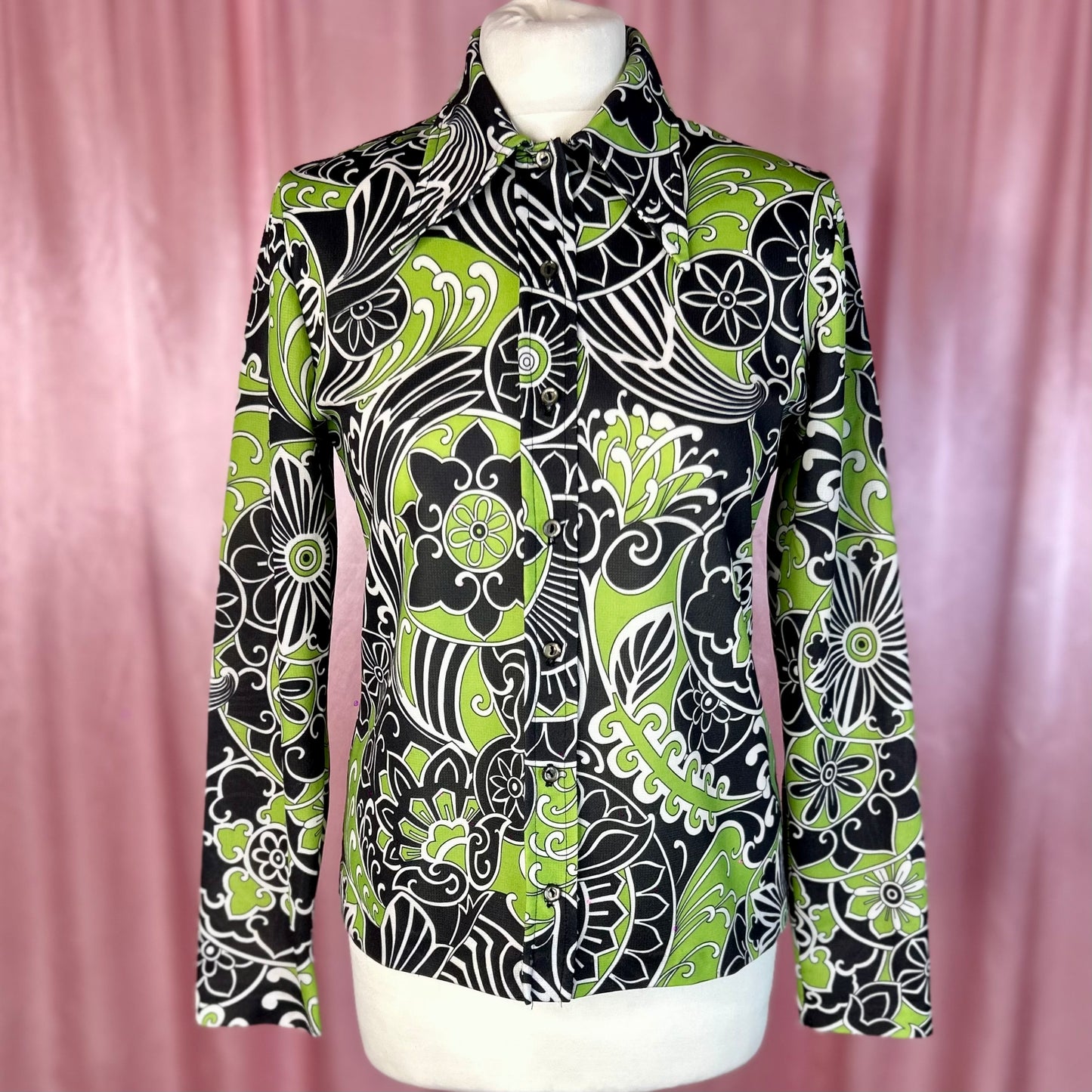 1970s Swirly dagger collar shirt, by St Michael, size 10