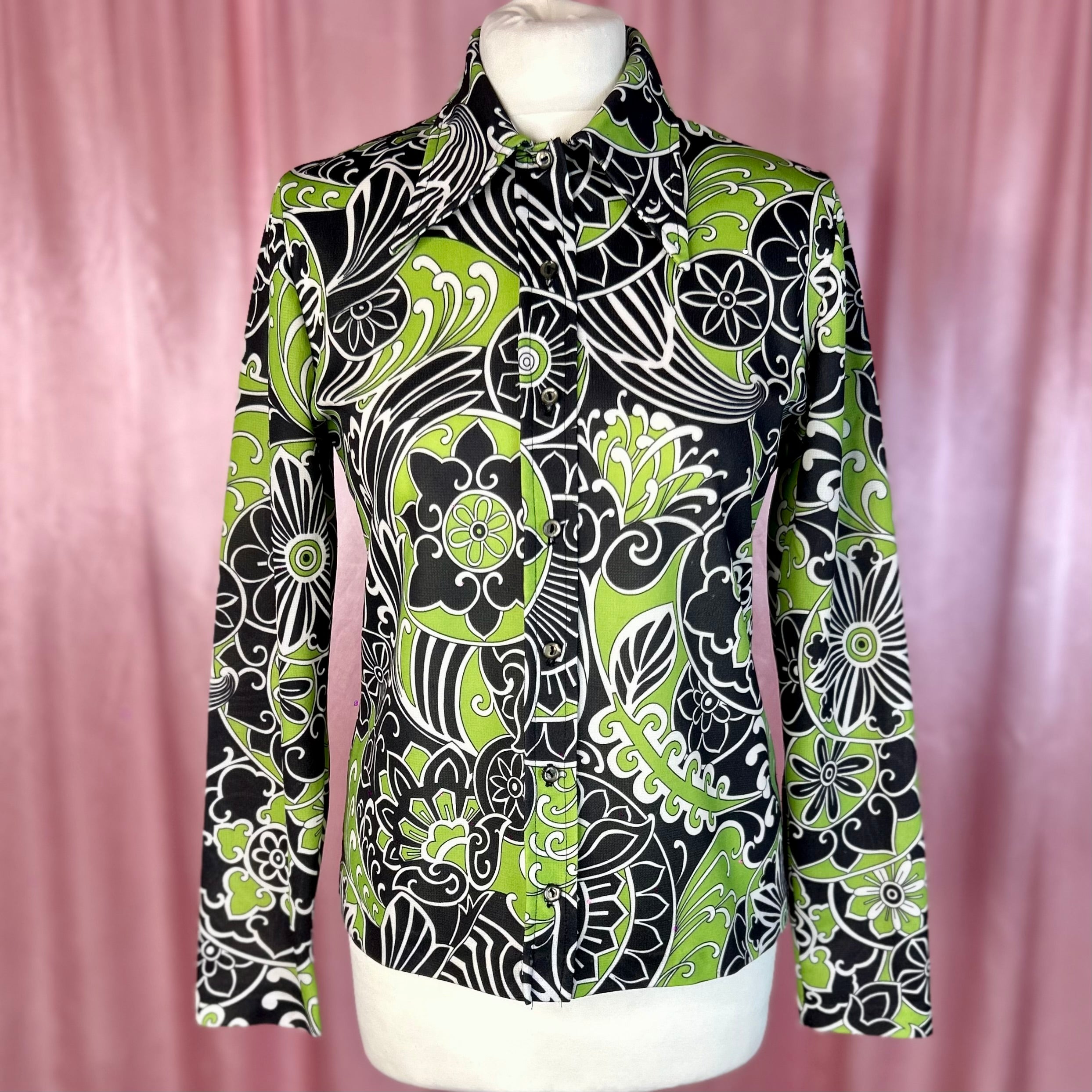 1970s Swirly dagger collar shirt, by St Michael, size 10