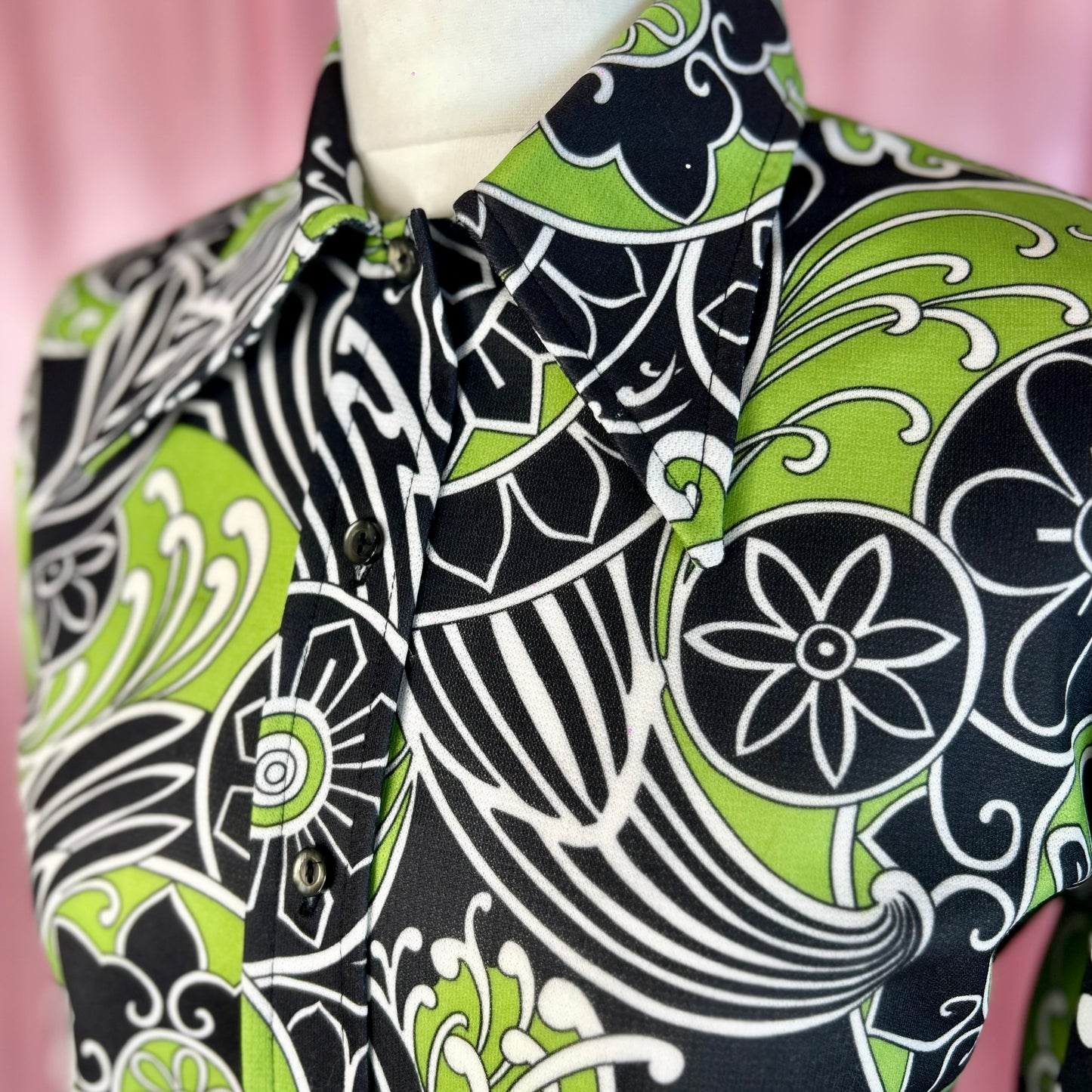 1970s Swirly dagger collar shirt, by St Michael, size 10