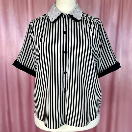 1980s Stripey blouse, unbranded, size 18