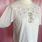 1980s White tee, by Your Sixth Sense, size 10