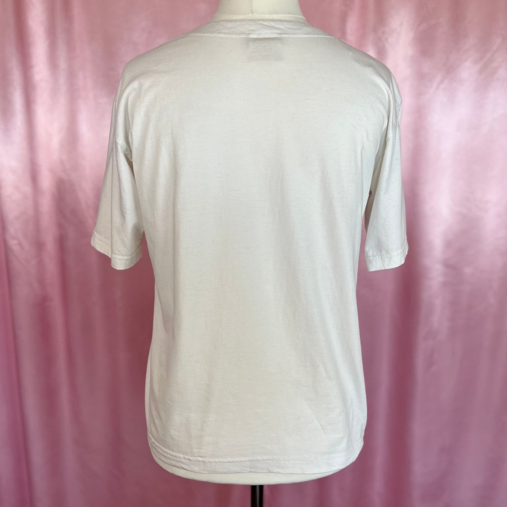 1980s White tee, by Your Sixth Sense, size 10