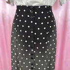 1990s Black polka dot skirt, by Austin Reed, size 12