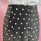 1990s Black polka dot skirt, by Austin Reed, size 12