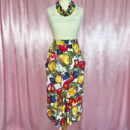 1980s Fruit print skirt, by Miss Selfridge, size 8