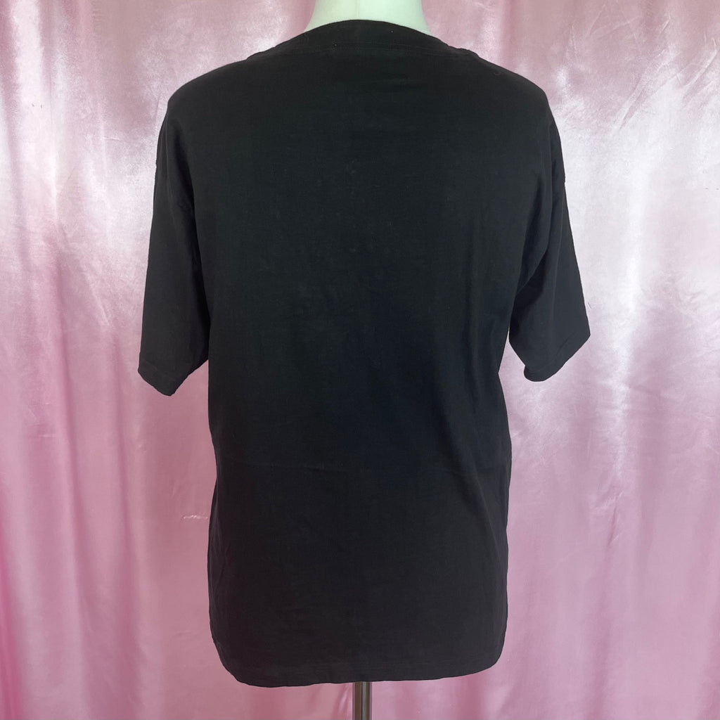 1980s Black beaded tee, by Live Chic, size 12