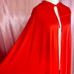 1970s Red hooded cape, by John Charles, freesize