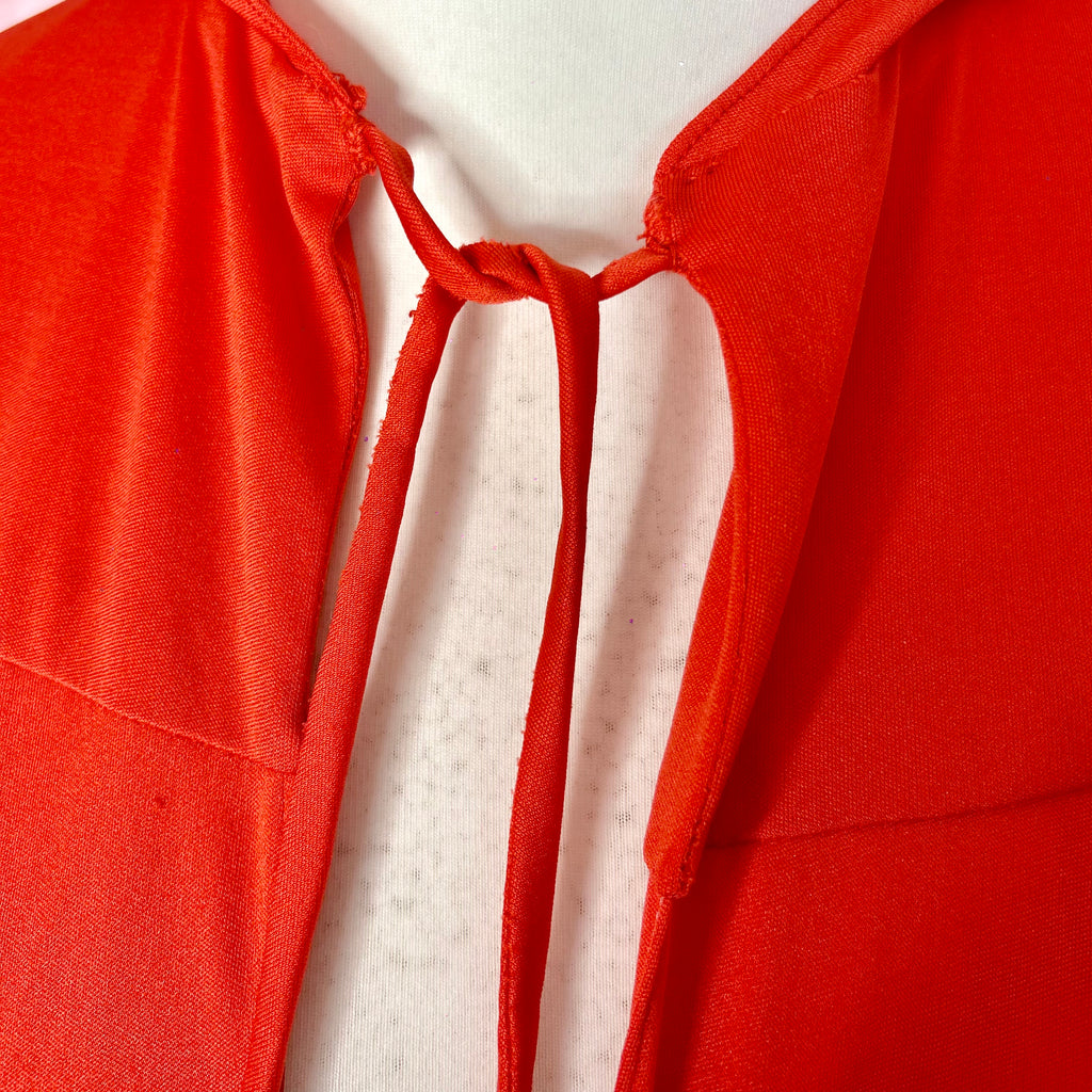 1970s Red hooded cape, by John Charles, freesize