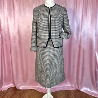 1980s Houndstooth suit, by Eastex, size 10/12