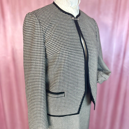 1980s Houndstooth suit, by Eastex, size 10/12