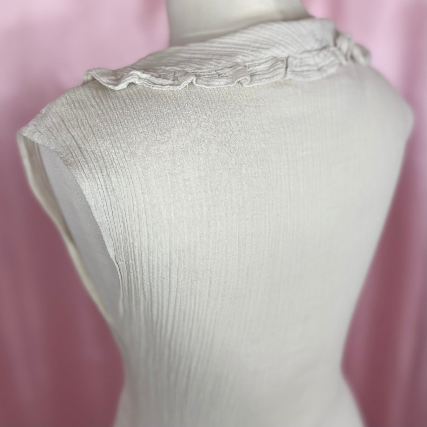 1970s white cheesecloth dress, unbranded, size 8