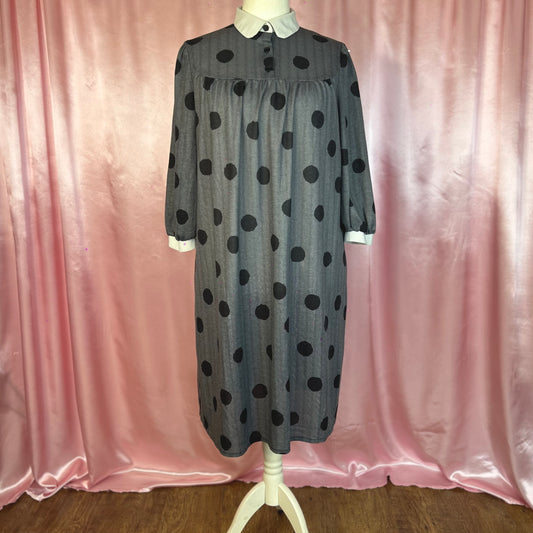 1980s Polka dot midi dress, unbranded, Size 22