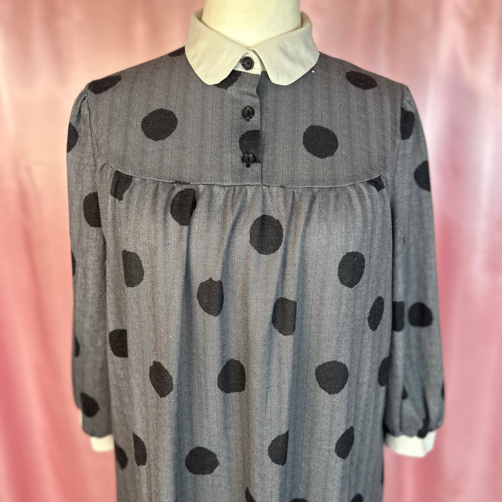 1980s Polka dot midi dress, unbranded, Size 22