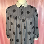 1980s Polka dot midi dress, unbranded, Size 22