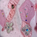 1980s Pink embellished jumper, by Oda, size 14