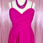 1980s Hot pink draped dress, by Gottex, size 8