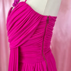 1980s Hot pink draped dress, by Gottex, size 8