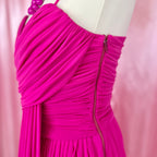 1980s Hot pink draped dress, by Gottex, size 8