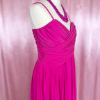 1980s Hot pink draped dress, by Gottex, size 8