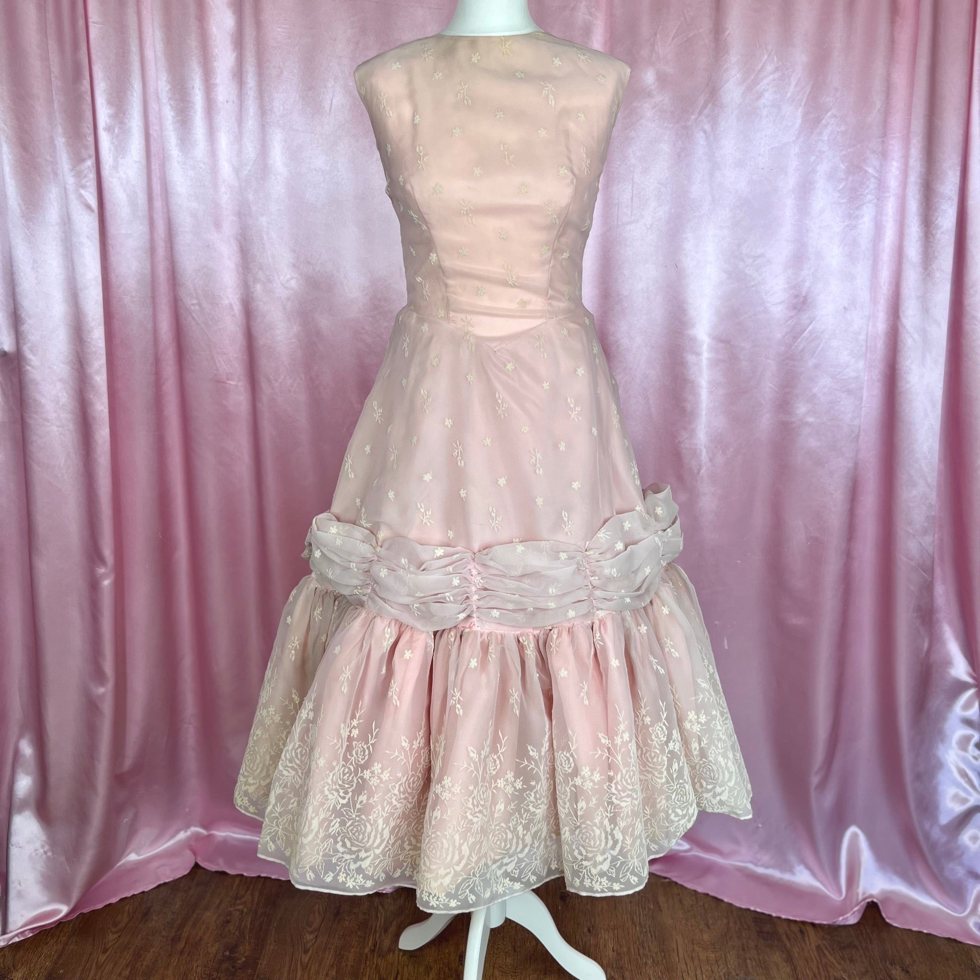 Pink vintage prom dress hotsell