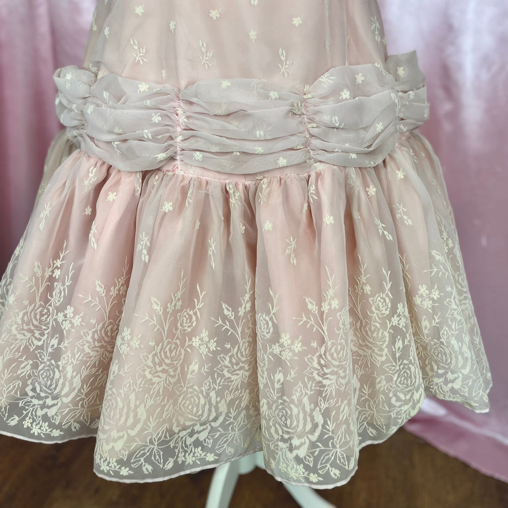 1950s pale Pink prom dress, handmade, size 8/10