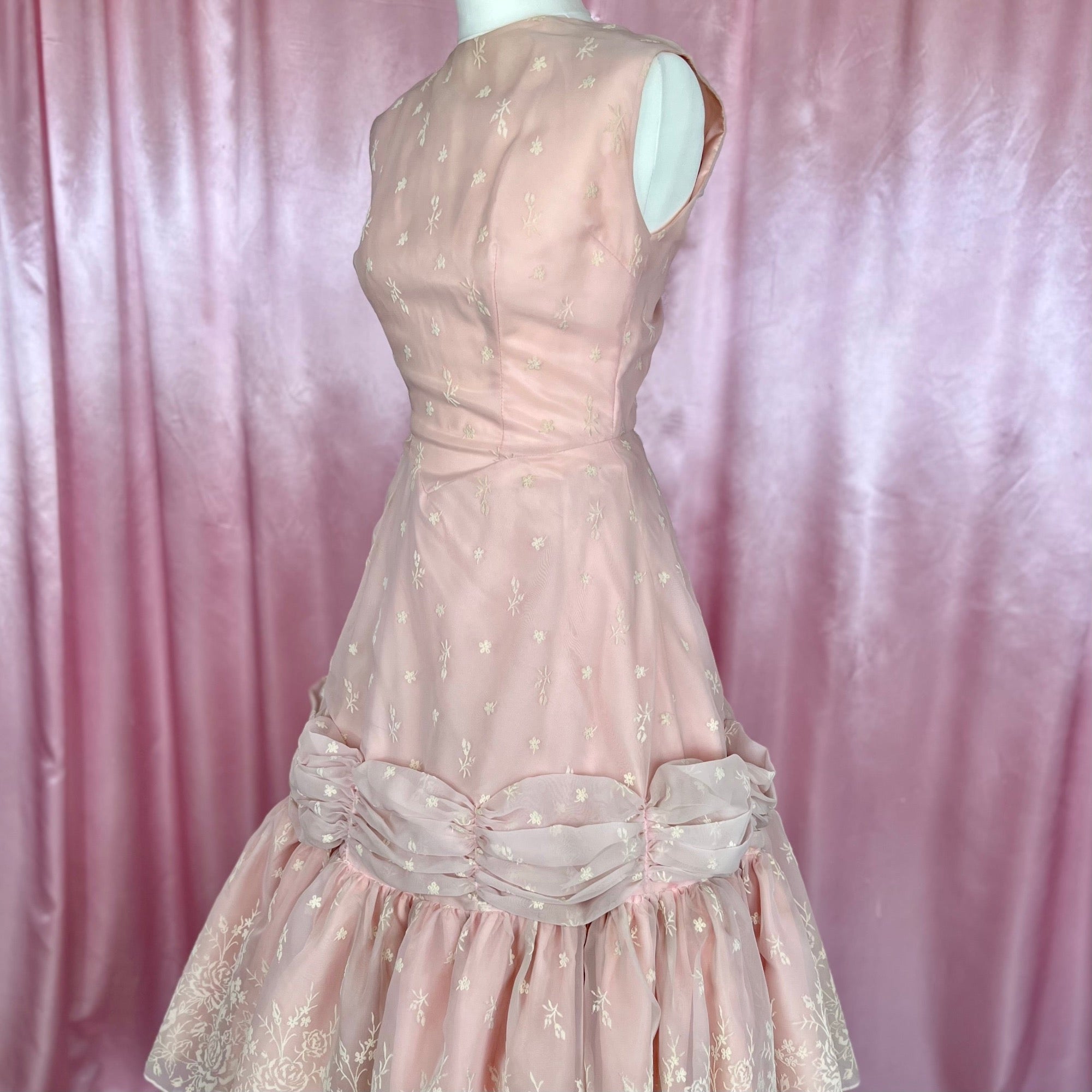 pink 50s dress 1950s pale Pink prom dress, handmade, size 8/10 – Scarlett Cherry Vintage