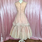 1950s pale Pink prom dress, handmade, size 8/10