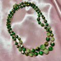 1980s Green & Gold beaded necklace