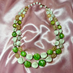 1950s Green & white Statement necklace