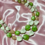 1950s Green & white Statement necklace