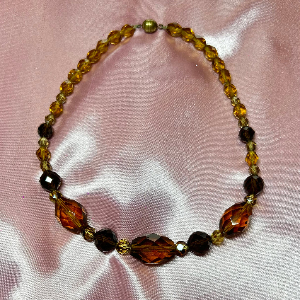 1950s Amber glass choker