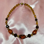 1950s Amber glass choker