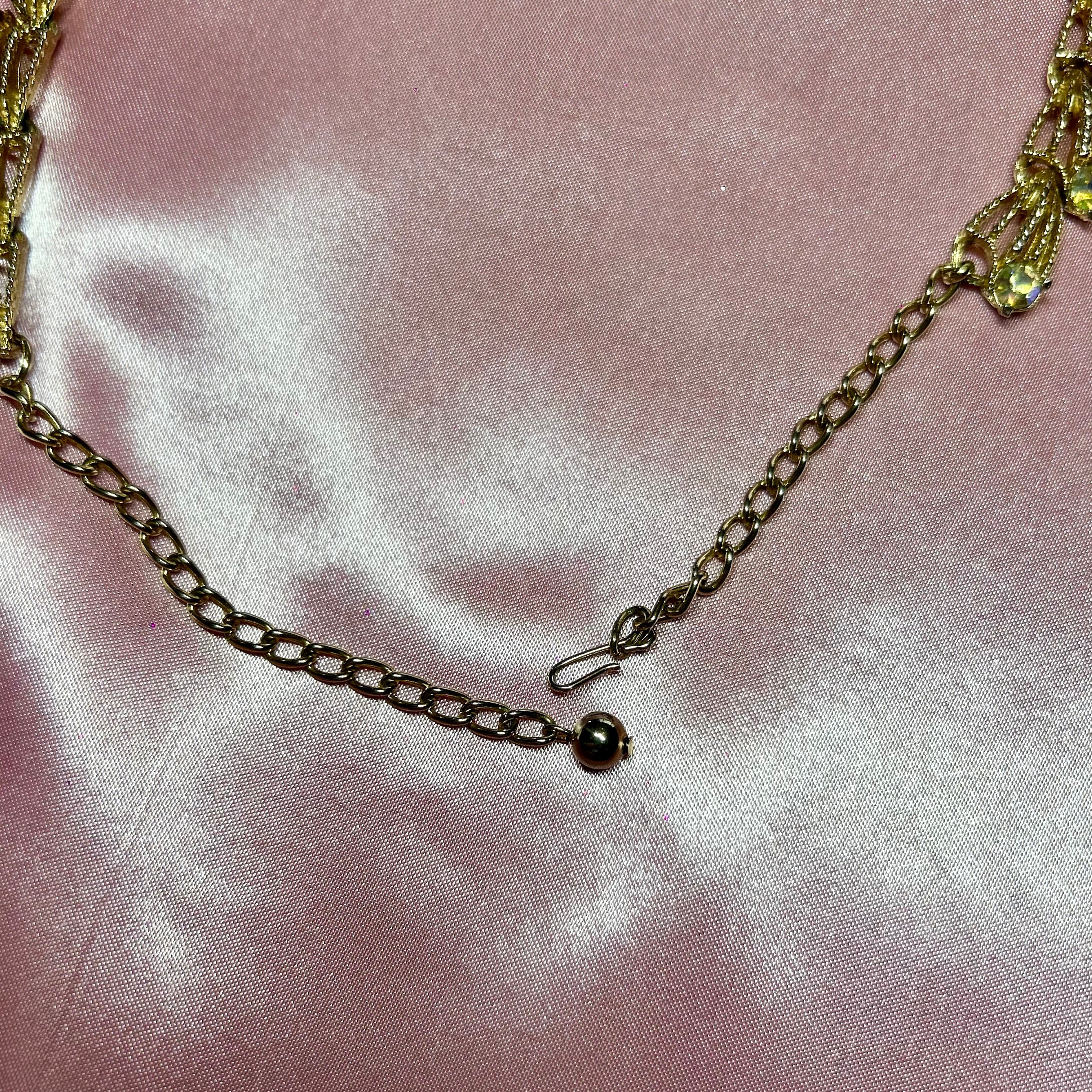 1980s Gold AB diamanté necklace