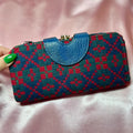 1980s Blue & Red Welsh wool purse