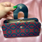 1980s Blue & Red Welsh wool purse