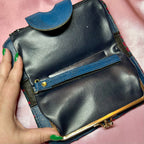 1980s Blue & Red Welsh wool purse