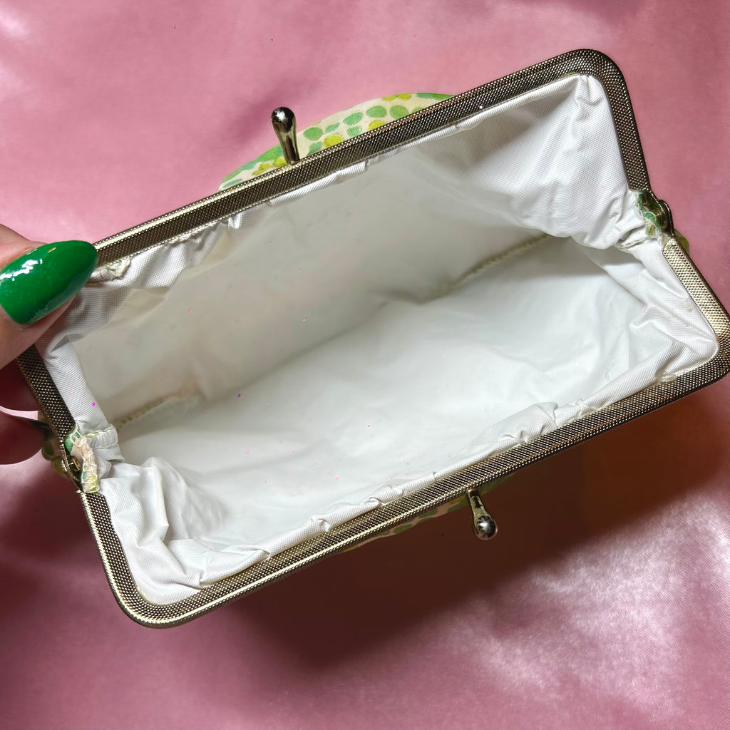 1960s Mini Green patterned clutch