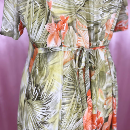 1990s Tropical viscose dress, by Nice Day, size 18