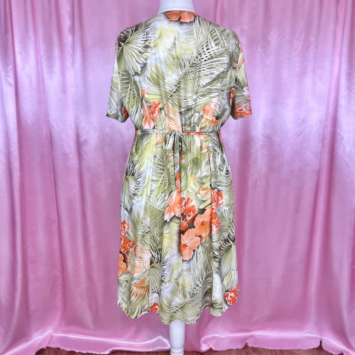 1990s Tropical viscose dress, by Nice Day, size 18