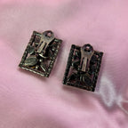 1980s Multi-coloured sparkly clip on earrings